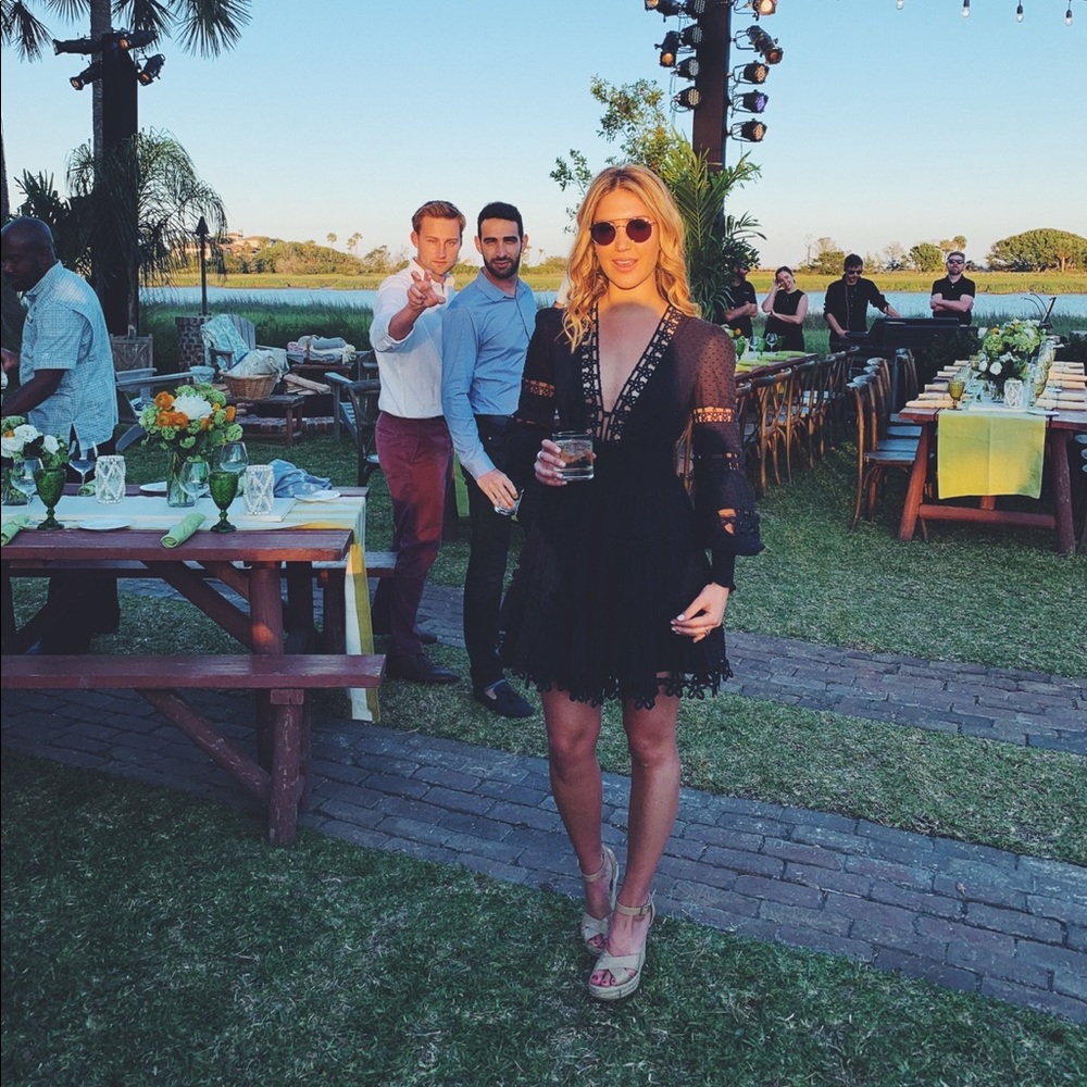 Navy Zimmerman Floral appliqué dress